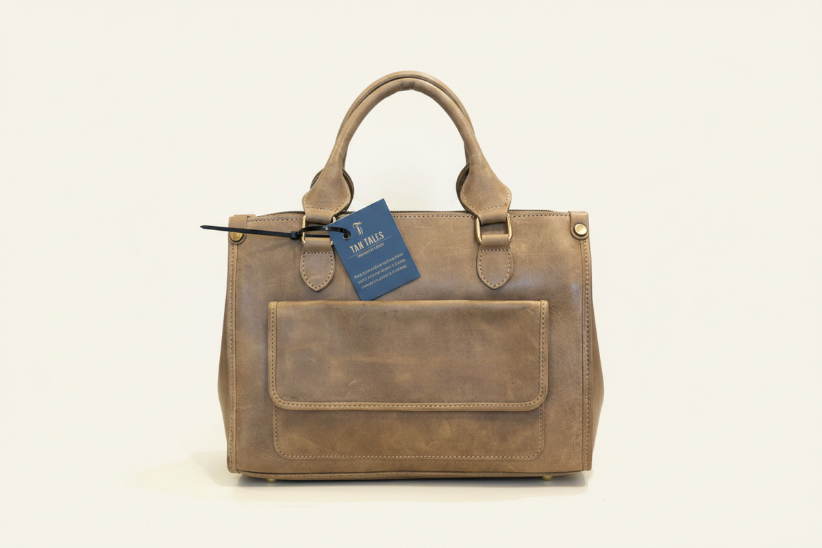 Tan Leather Bag - Front