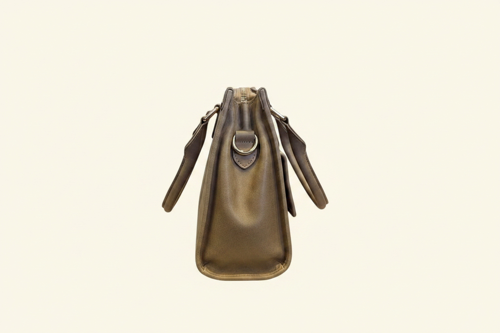 Tan Leather Bag - Side Profile