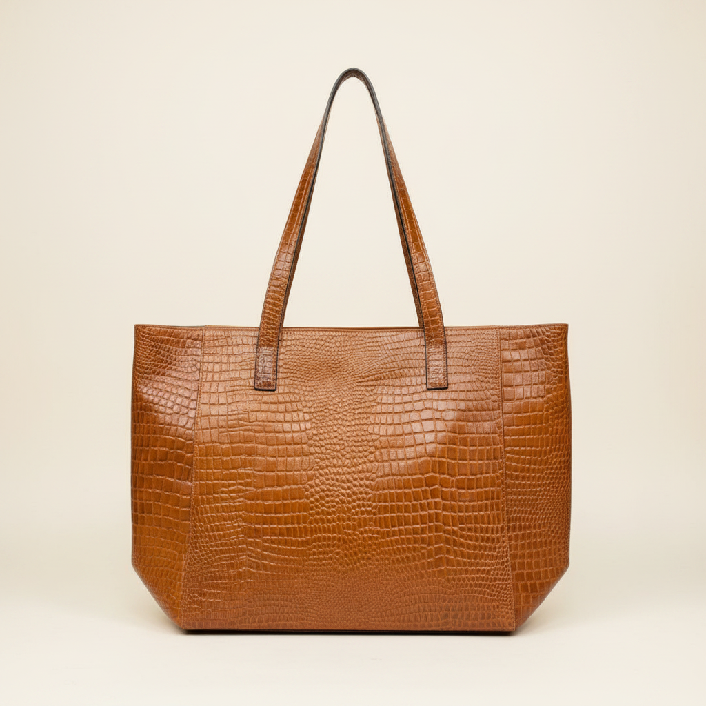 Tan Orange Tote - Front