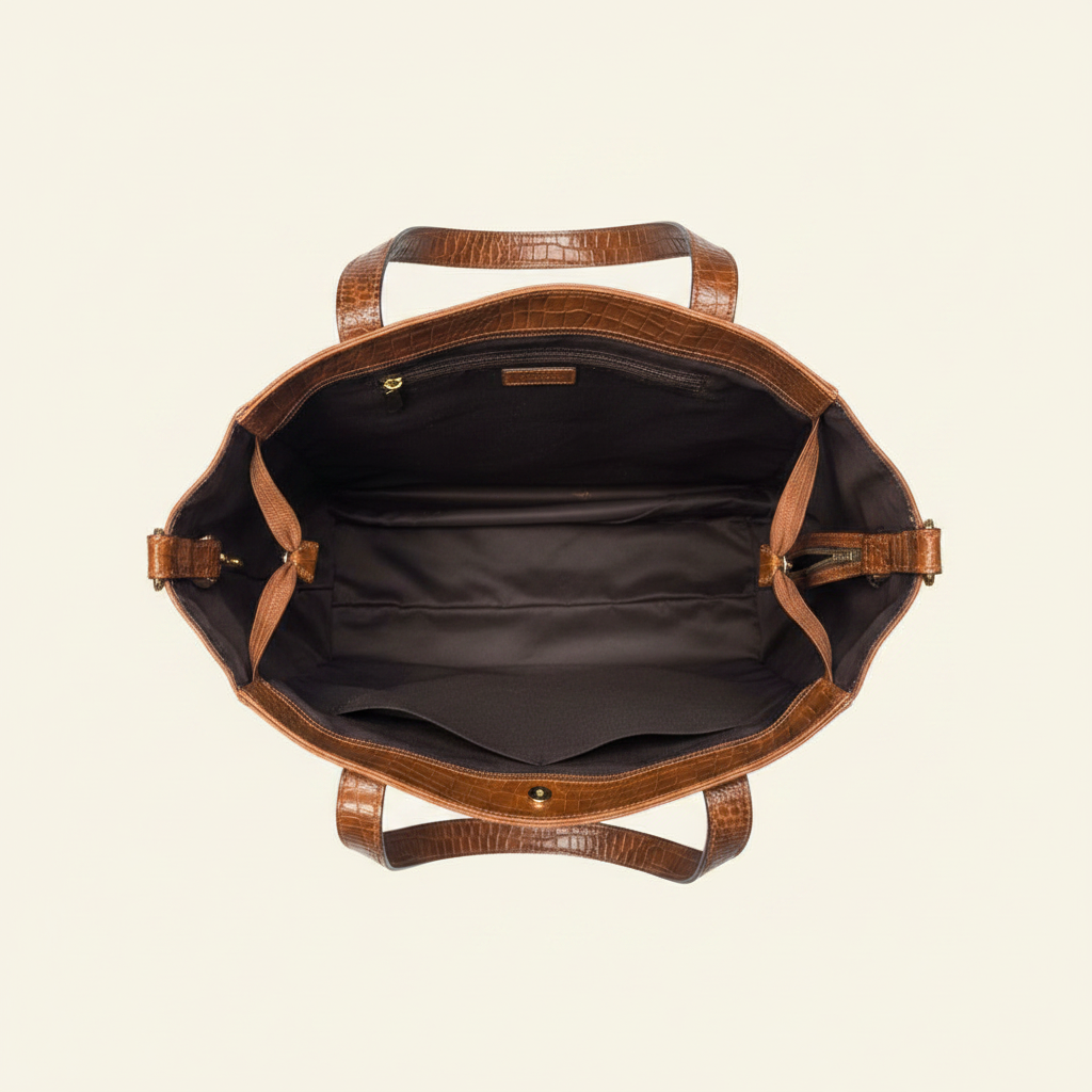 Tan Orange Tote - Interior