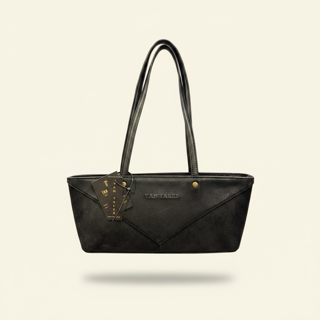 Two-tone Black Tote - Front Clean